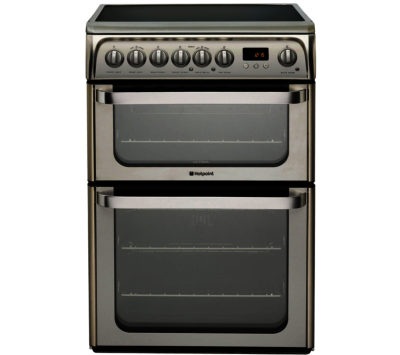 HOTPOINT  HUE61XS Electric Ceramic Cooker - Stainless Steel